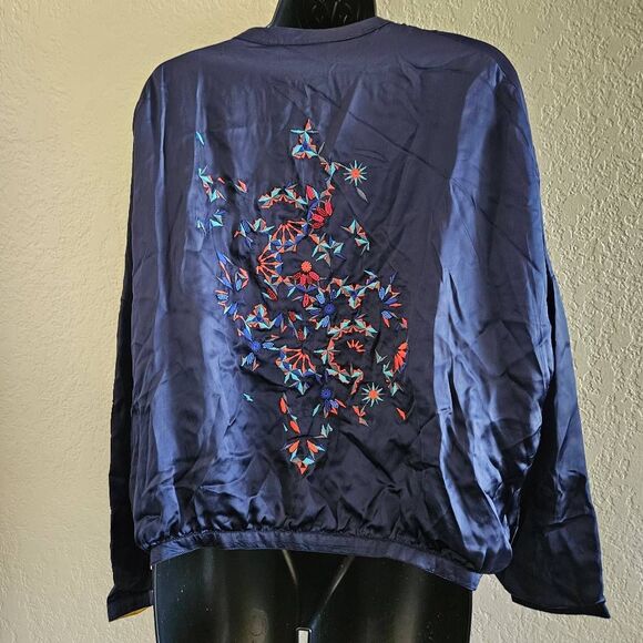 NWT Eleven Paris Embroidered Beaded Bomber Jacket - Picture 1 of 12